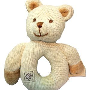 MiYim Simply Organic Bear Ivory Baby Ring Rattle